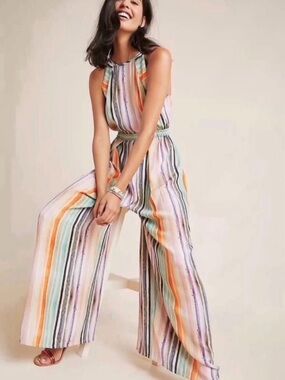 Bl^nk Anthropologie Gallery Row Wideleg Jumpsuit Sz Small